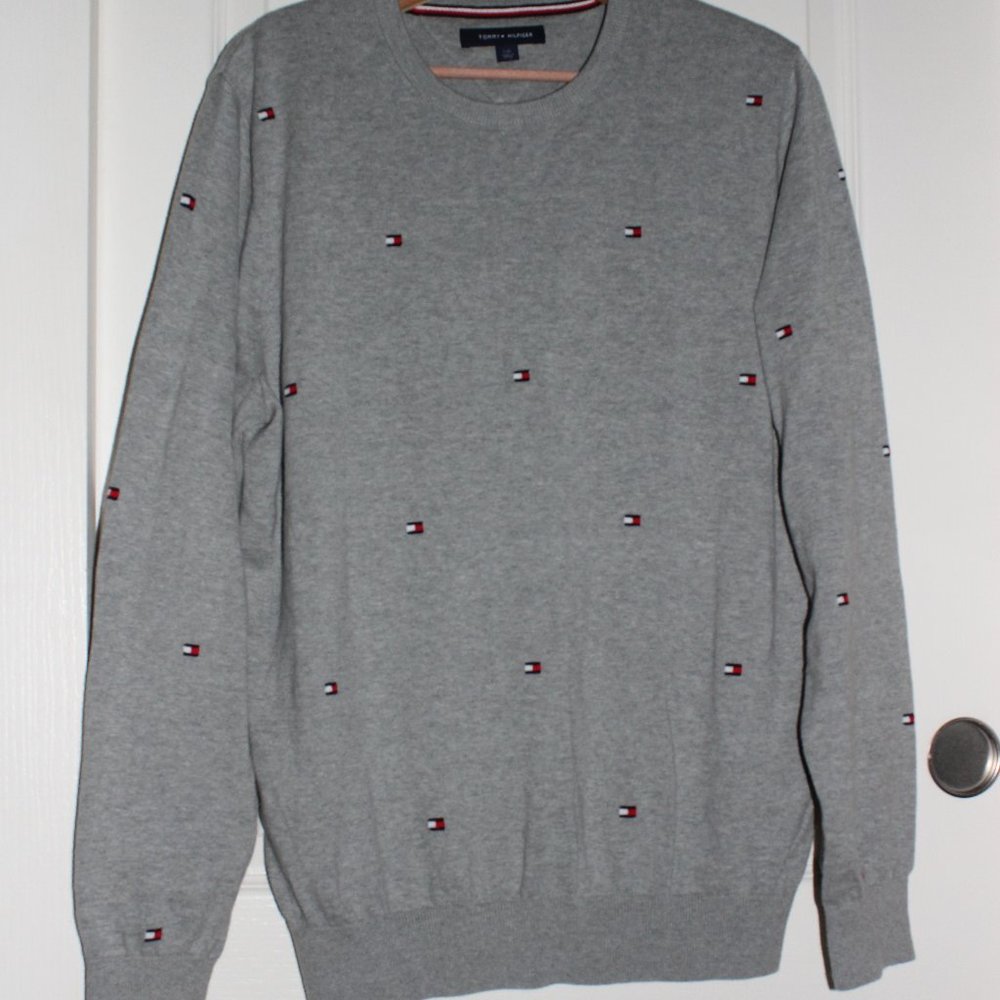 Tommy Hilfiger Logo Crew Neck Size Sweater L